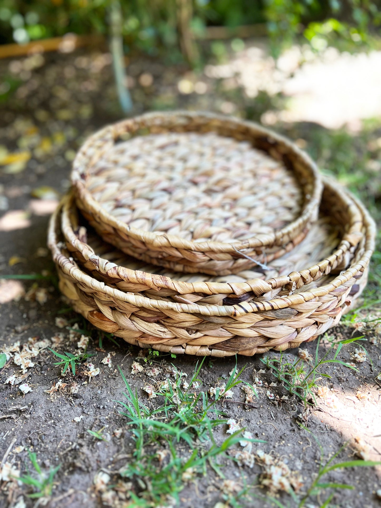 BANDEJA FIBRA NATURAL REDONDA M