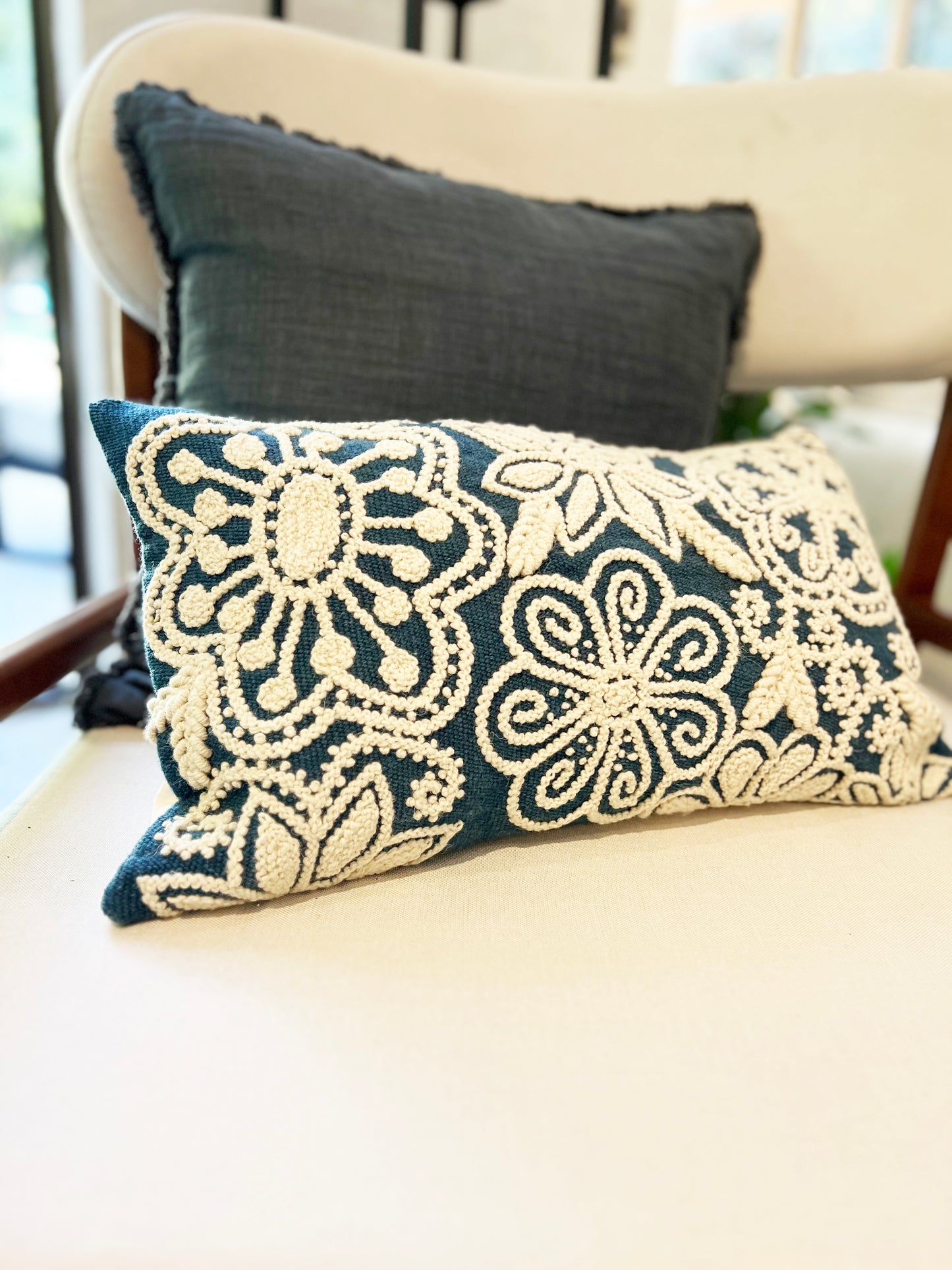 FUNDA COJÍN AYACUCHO AZUL