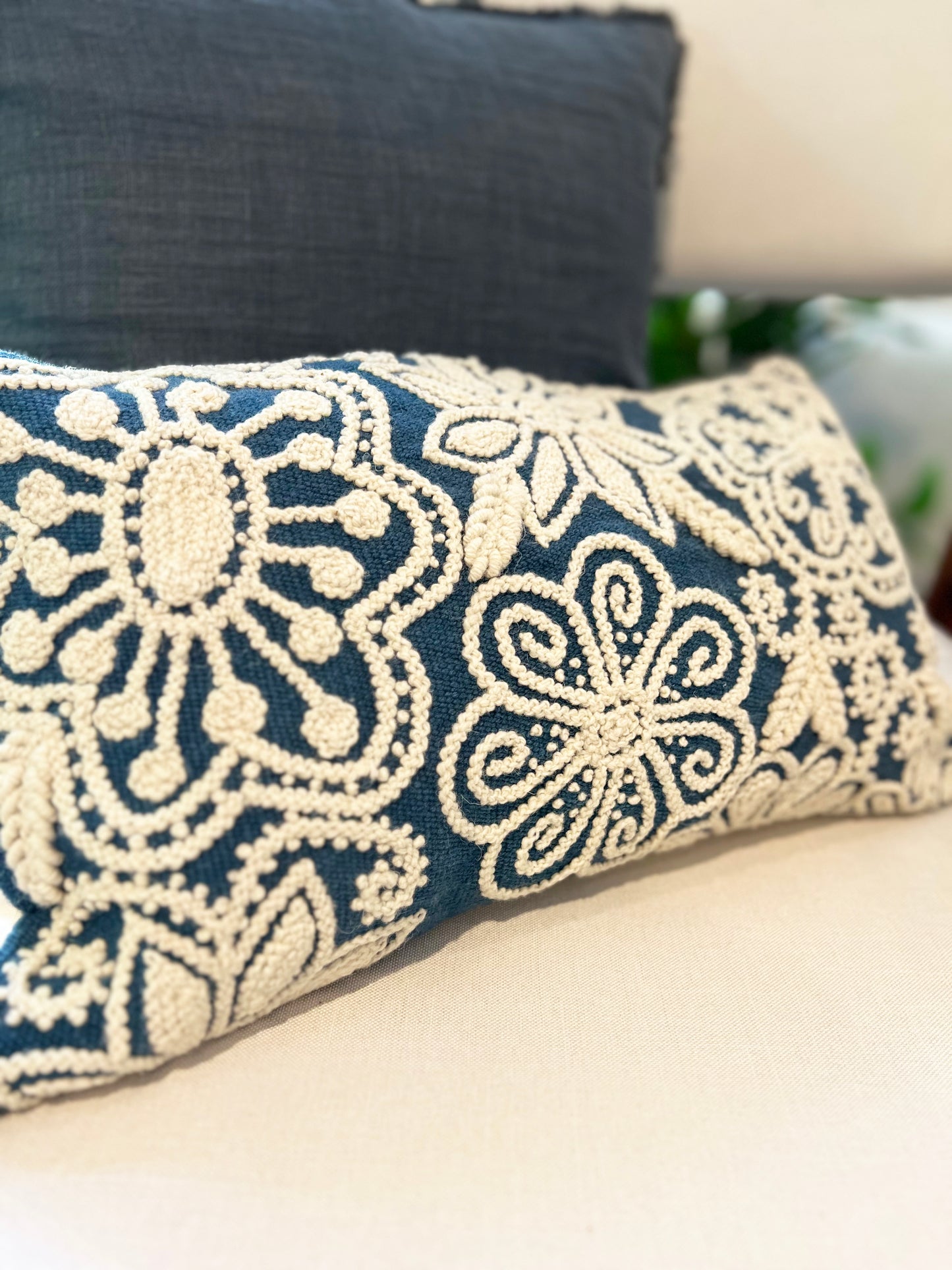 FUNDA COJÍN AYACUCHO AZUL