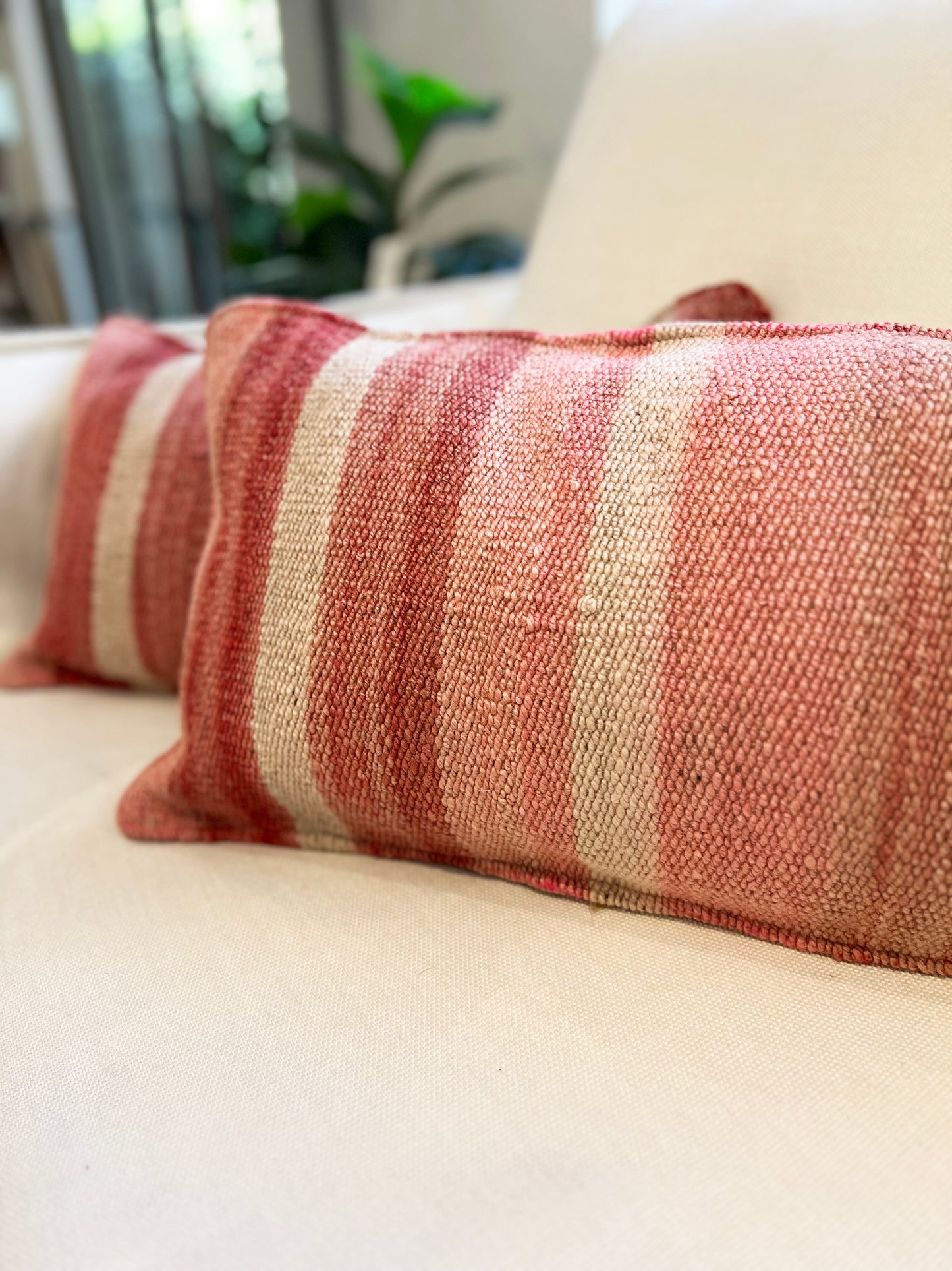 FUNDA COJÍN TELAR ROSA