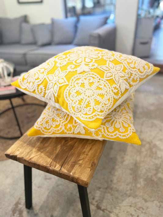 FUNDA COJÍN AYACUCHO AMARILLO